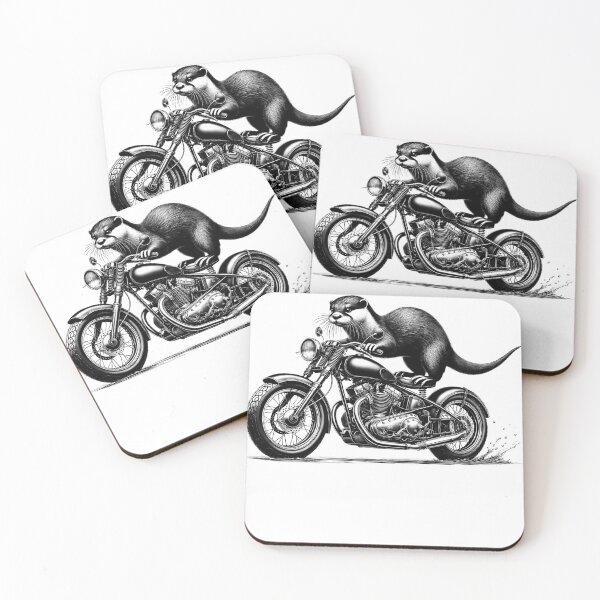 Item preview, Cool Otter Riding a Motorcycle Biker Otter Lover designed and sold by Kimberley King Art  King Art.