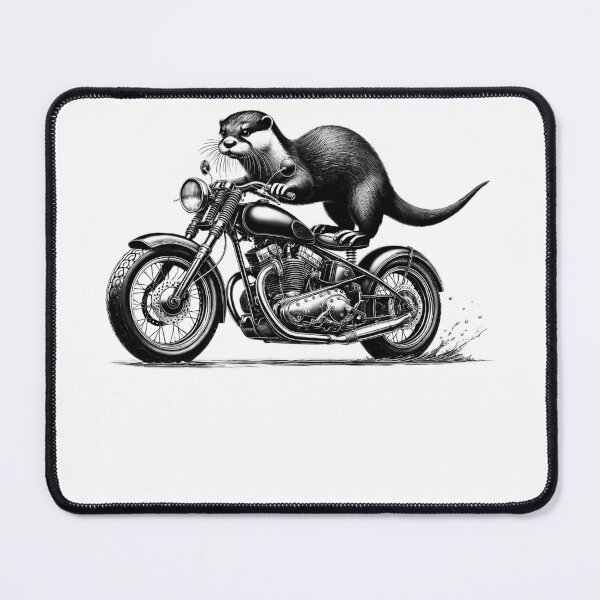 Item preview, Cool Otter Riding a Motorcycle Biker Otter Lover designed and sold by Kimberley King Art King Art.