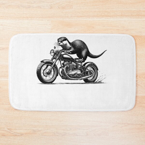 Item preview, Cool Otter Riding a Motorcycle Biker Otter Lover designed and sold by Kimberley King Art  King Art.