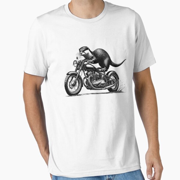 Artikel-Vorschau von Cooler Otter, der Motorrad fährt Biker Otter Lover, designt und verkauft von Kimberley King Art  King Art.