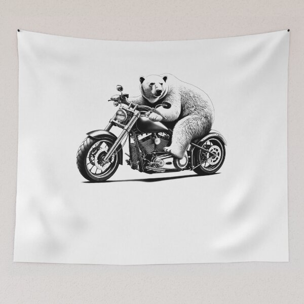 Item preview, Cool Polar Bear Riding a Motorcycle Biker Polar Bear Lover designed and sold by Kimberley King Art  King Art.