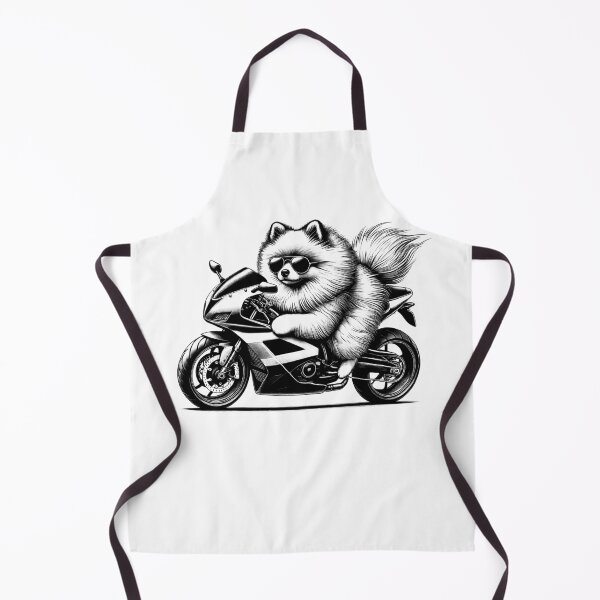 Item preview, Cool Pomeranian Riding a Motorcycle Biker Dog Lover designed and sold by Kimberley King Art King Art.