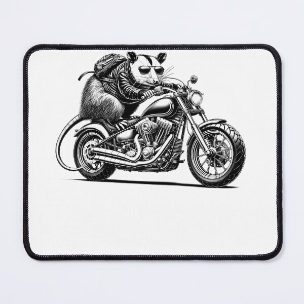 Item preview, Cool Possum Riding a Motorcycle Biker Opossum Lover designed and sold by Kimberley King Art King Art.