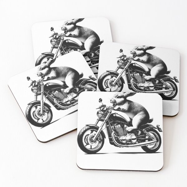 Item preview, Cool Rabbit Riding a Motorcycle Biker Rabbit Lover designed and sold by Kimberley King Art  King Art.
