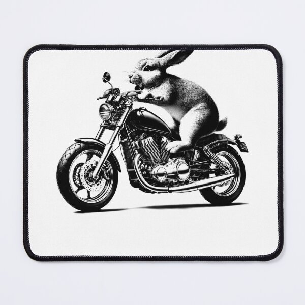 Item preview, Cool Rabbit Riding a Motorcycle Biker Rabbit Lover designed and sold by Kimberley King Art King Art.