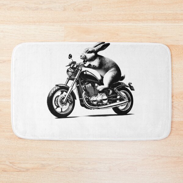 Item preview, Cool Rabbit Riding a Motorcycle Biker Rabbit Lover designed and sold by Kimberley King Art  King Art.