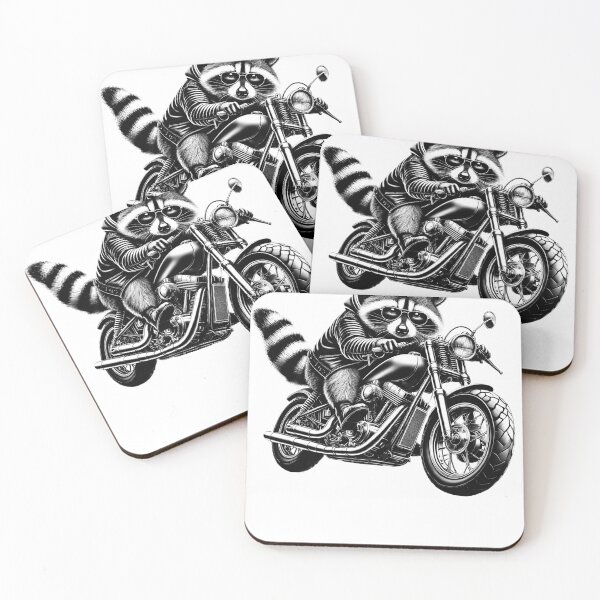 Item preview, Cool Raccoon Riding a Motorcycle Biker Raccoon Lover designed and sold by Kimberley King Art  King Art.