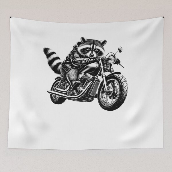 Item preview, Cool Raccoon Riding a Motorcycle Biker Raccoon Lover designed and sold by Kimberley King Art  King Art.