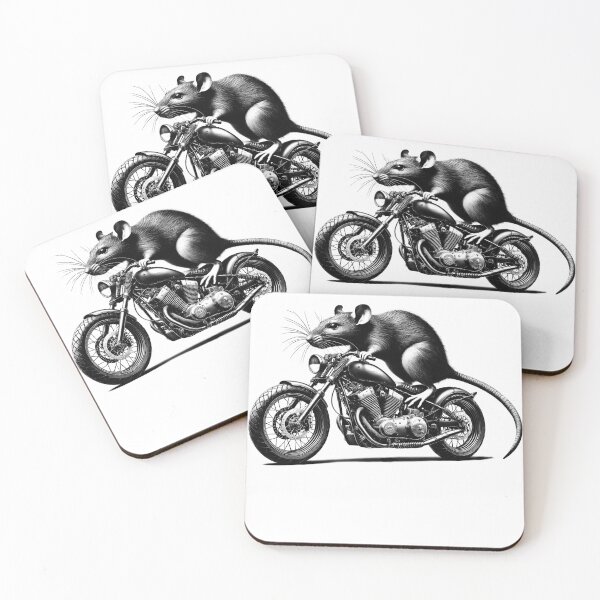 Item preview, Cool Rat Riding a Motorcycle Biker Rat Lover designed and sold by Kimberley King Art  King Art.