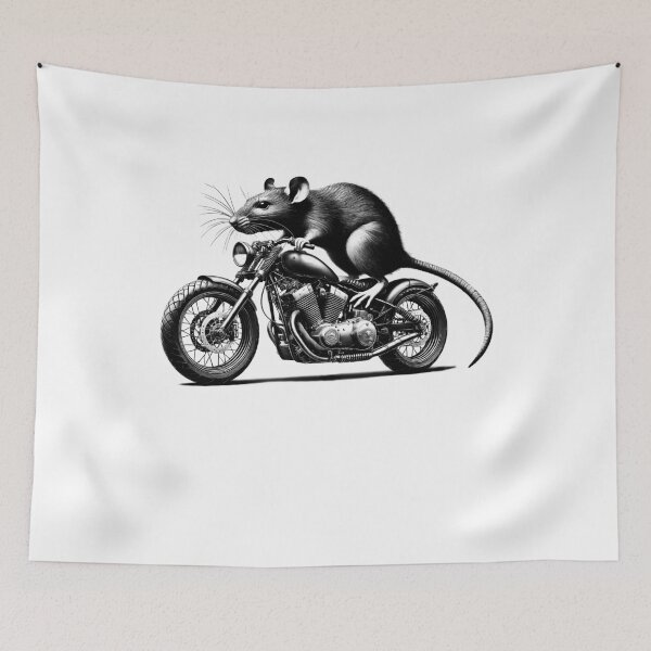 Item preview, Cool Rat Riding a Motorcycle Biker Rat Lover designed and sold by Kimberley King Art  King Art.