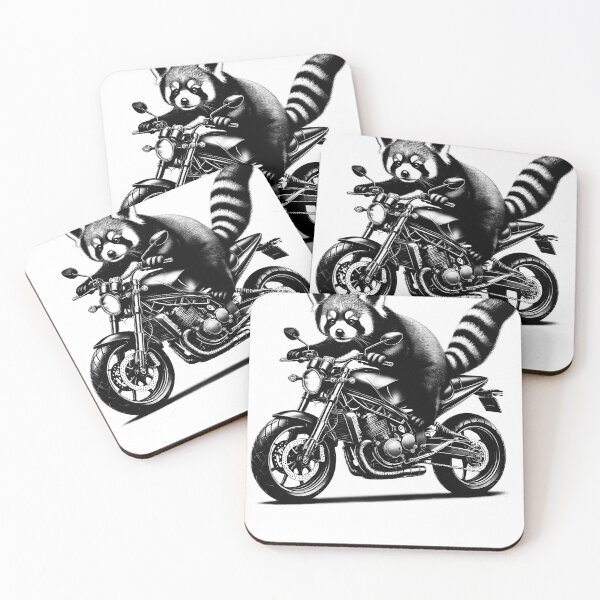 Item preview, Cool Red Panda Riding a Motorcycle Biker Red Panda Lover designed and sold by Kimberley King Art  King Art.