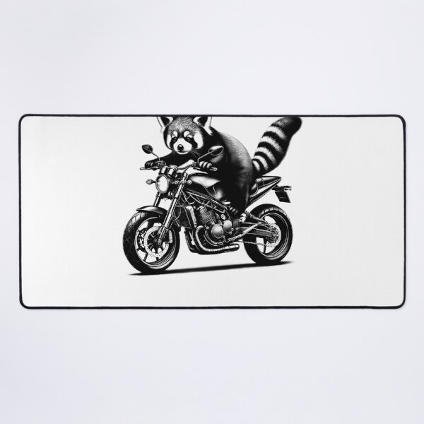 Item preview, Cool Red Panda Riding a Motorcycle Biker Red Panda Lover designed and sold by Kimberley King Art King Art.