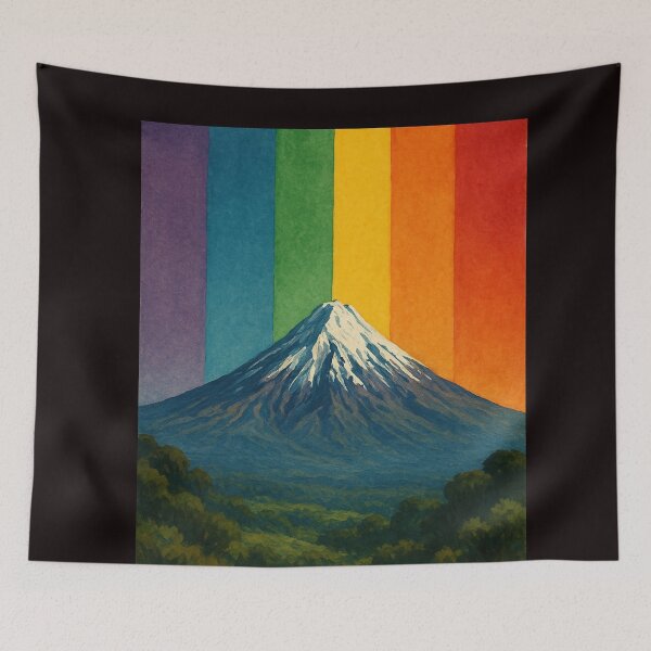 Item preview, Mount Taranaki Rainbow New Zealand Landscape designed and sold by Aryabek.