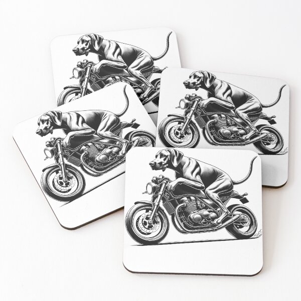 Item preview, Cool Rhodesian Ridgeback Riding a Motorcycle Biker Dog Lover designed and sold by Kimberley King Art  King Art.