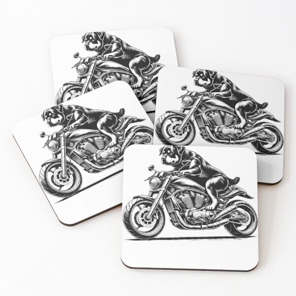 Item preview, Cool Rottweiler Riding a Motorcycle Biker Dog Lover designed and sold by Kimberley King Art  King Art.