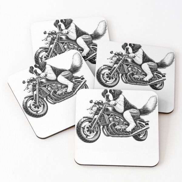 Item preview, Cool Saint Bernard Riding a Motorcycle Biker Dog Lover designed and sold by Kimberley King Art  King Art.