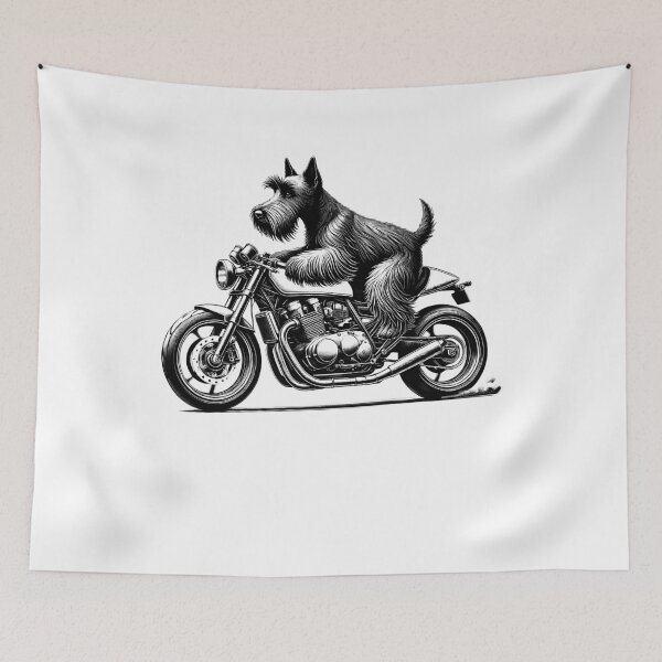 Item preview, Cool Scottish Terrier Riding a Motorcycle Biker Scottie Lover designed and sold by Kimberley King Art  King Art.