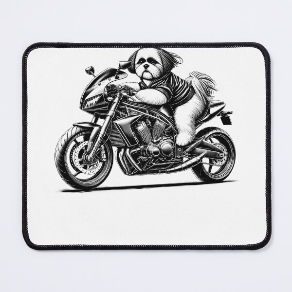 Item preview, Cool Shih Tzu Riding a Motorcycle Biker Dog Lover designed and sold by Kimberley King Art King Art.