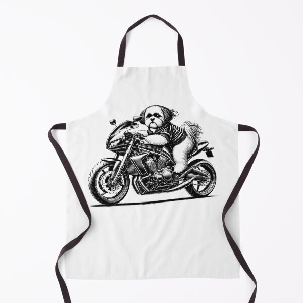 Item preview, Cool Shih Tzu Riding a Motorcycle Biker Dog Lover designed and sold by Kimberley King Art King Art.