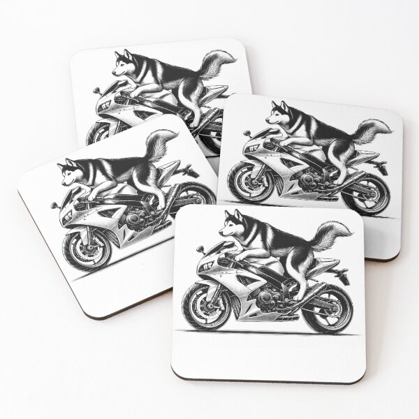 Item preview, Cool Siberian Husky Riding a Motorcycle Biker Dog Lover designed and sold by Kimberley King Art  King Art.
