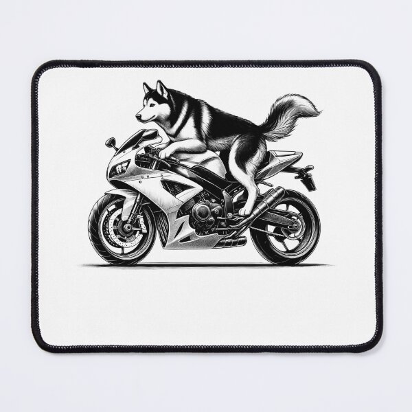 Item preview, Cool Siberian Husky Riding a Motorcycle Biker Dog Lover designed and sold by Kimberley King Art King Art.