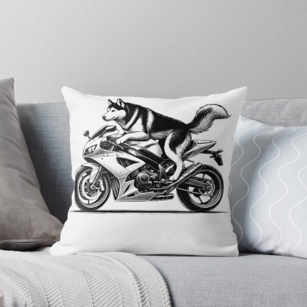 Item preview, Cool Siberian Husky Riding a Motorcycle Biker Dog Lover designed and sold by Kimberley King Art  King Art.