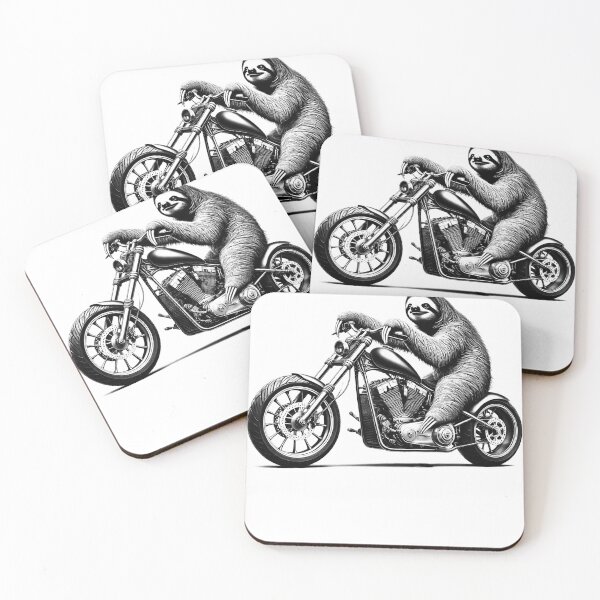 Item preview, Cool Sloth Riding a Motorcycle Biker Sloth Lover designed and sold by Kimberley King Art  King Art.