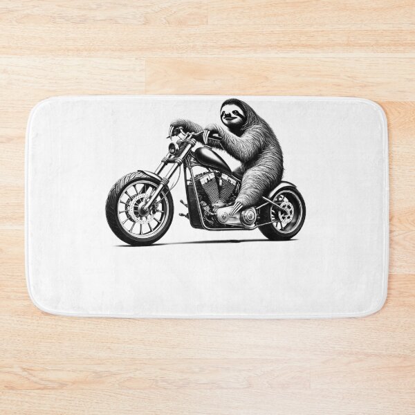 Item preview, Cool Sloth Riding a Motorcycle Biker Sloth Lover designed and sold by Kimberley King Art  King Art.