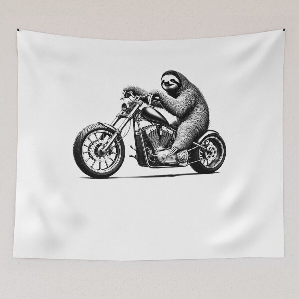Item preview, Cool Sloth Riding a Motorcycle Biker Sloth Lover designed and sold by Kimberley King Art  King Art.