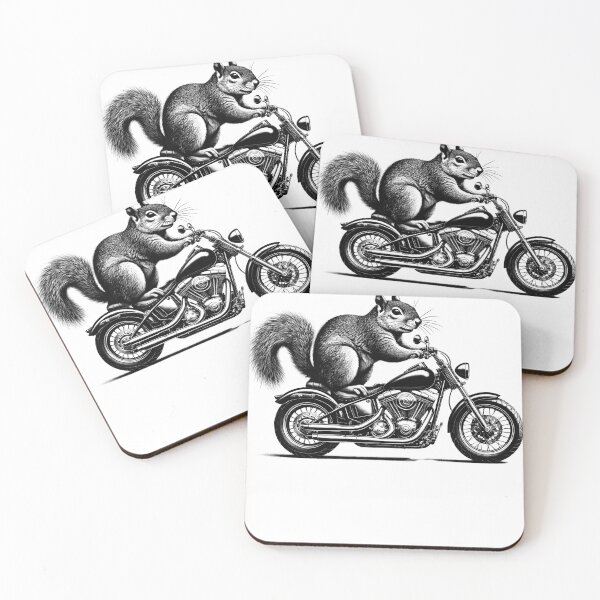 Item preview, Cool Squirrel Riding a Motorcycle Biker Squirrel Lover designed and sold by Kimberley King Art  King Art.