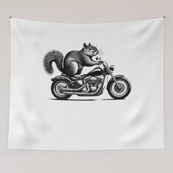 Item preview, Cool Squirrel Riding a Motorcycle Biker Squirrel Lover designed and sold by Kimberley King Art  King Art.