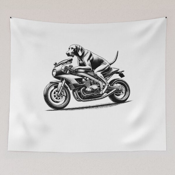 Item preview, Cool Weimaraner Riding a Motorcycle Biker Dog Lover designed and sold by Kimberley King Art  King Art.