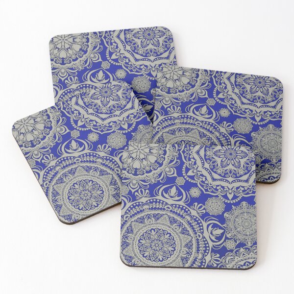 Item preview, Silver Serenity Mandala on Royal Blue designed and sold by Elizarfa.
