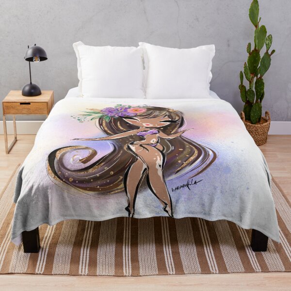 Item preview, Vitiligo Girl in Violet Beach Wear designed and sold by KaramfilaS.