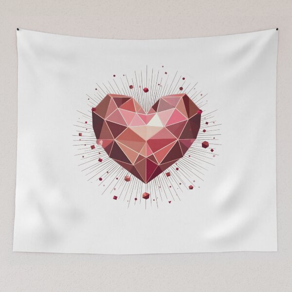 Item preview, Crystal Heart Geometric Pink Art Teenage Girls Women Love designed and sold by clothesy7.