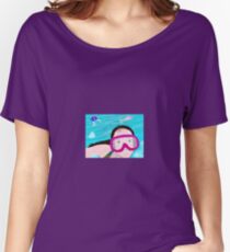 A little girl swims down under at the bottom of the pool Women's Relaxed Fit T-Shirt