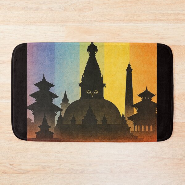 Item preview, Kathmandu Nepal Silhouette Swayambhunath Sunset designed and sold by Aryabek.