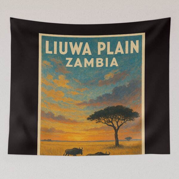 Item preview, Liuwa Plain Wildebeest Herd Sunset Zambia designed and sold by Aryabek.