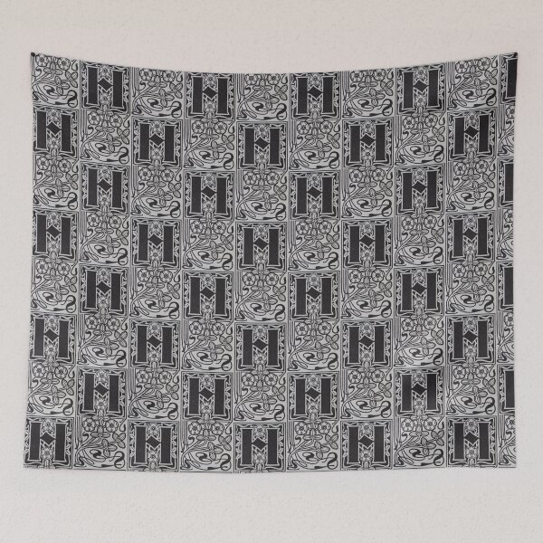 Item preview, Art by Mike Linocut digitally edited, alphabet letter H, combinable designed and sold by allartbymike.