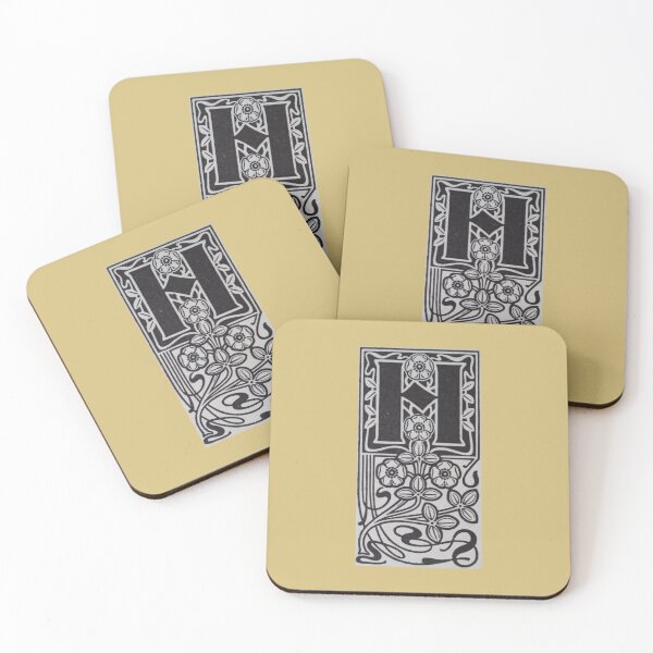 Item preview, Art by Mike Linocut digitally edited, alphabet letter H, combinable designed and sold by allartbymike.