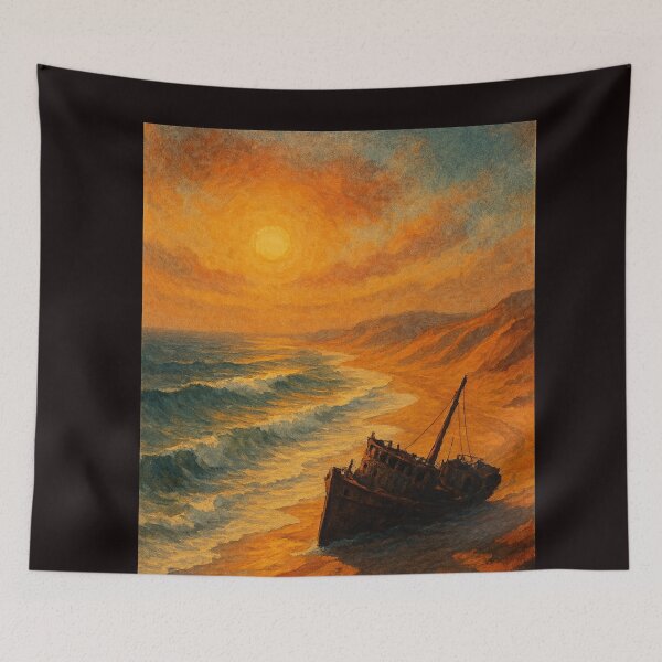 Item preview, Skeleton Coast Namibia Sunset Wreck Scene designed and sold by Aryabek.