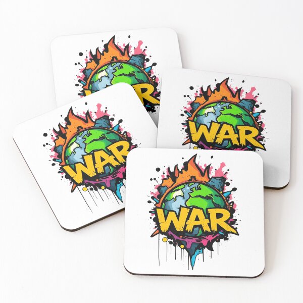 Item preview, Planet Earth with the stark word 'WAR' designed and sold by MindfluxStudio.