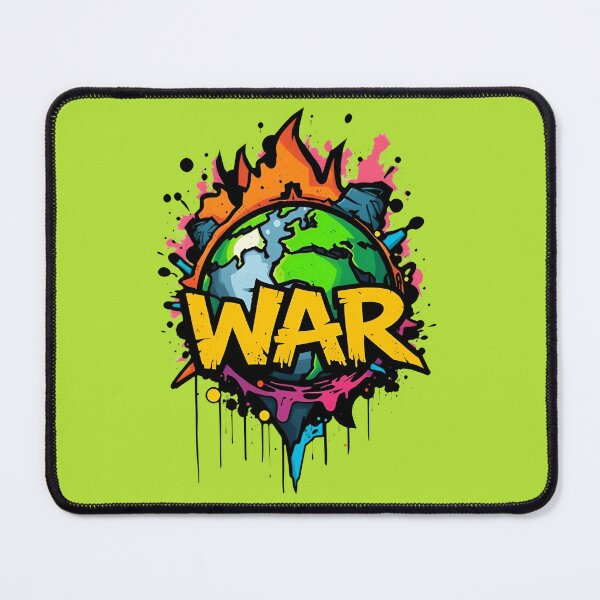 Item preview, Planet Earth with the stark word 'WAR' designed and sold by MindfluxStudio.