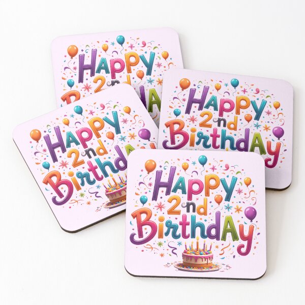 Item preview, Vibrant Happy 2nd Birthday designed and sold by Itsheartshop.