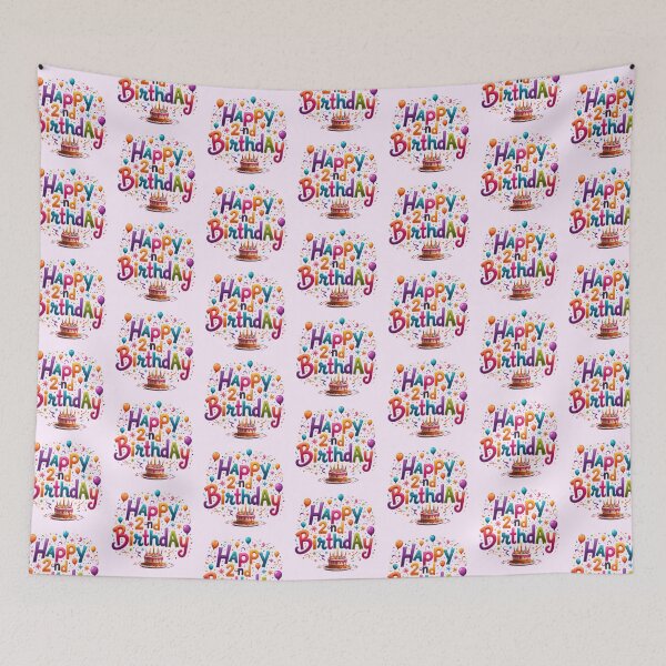 Item preview, Vibrant Happy 2nd Birthday designed and sold by Itsheartshop.