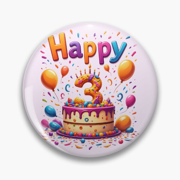 Item preview, Vibrant  Happy 3rd Birthday designed and sold by Itsheartshop.