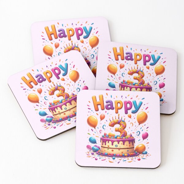 Item preview, Vibrant  Happy 3rd Birthday designed and sold by Itsheartshop.