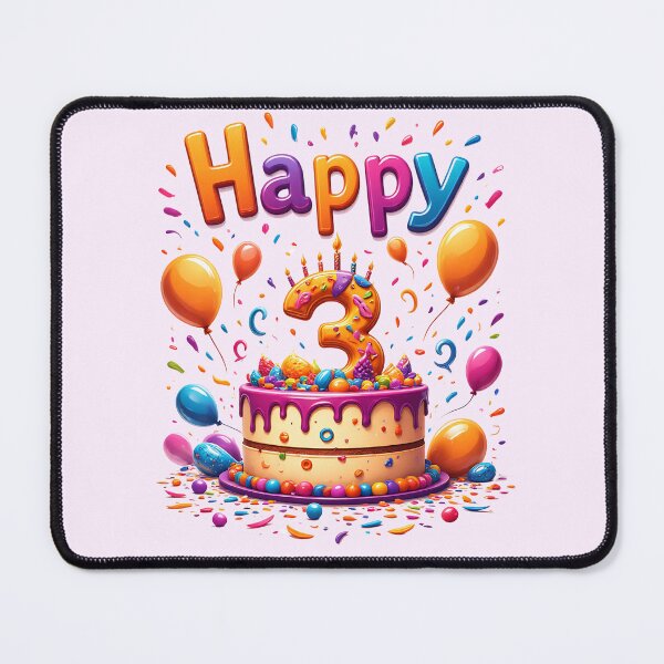 Item preview, Vibrant Happy 3rd Birthday designed and sold by Itsheartshop.