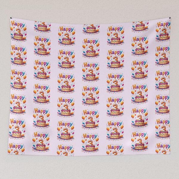 Item preview, Vibrant  Happy 3rd Birthday designed and sold by Itsheartshop.