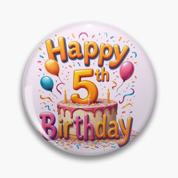 Item preview, Vibrant  Happy 5th Birthday designed and sold by Itsheartshop.
